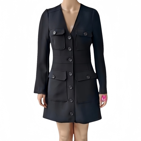 NWT A.L.C. Iris Utility Mini Dress - Minimalist - Structured Military Style - 4 - Picture 3 of 10